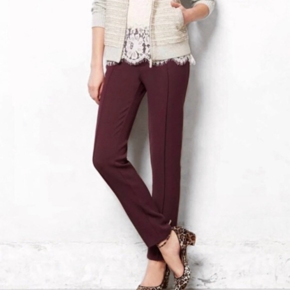 Anthropologie Pants - Anthropologie Cartonnier Charlie Ankle Maroon Trousers